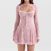 Rosa Minikleid aus Spitze